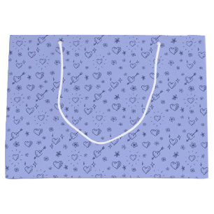 Grand Sac Cadeau Fleurs et Coeurs de griffes de griffes