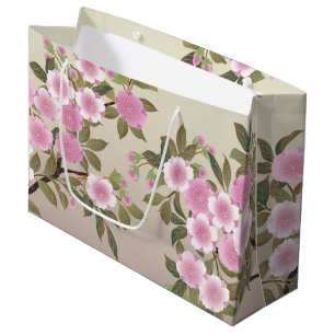 Grand Sac Cadeau Fleurs japonaises de cerises