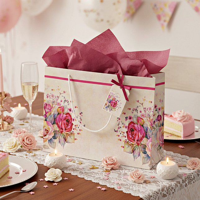 Grand Sac Cadeau Fleurs printanières  (Créateur téléchargé)