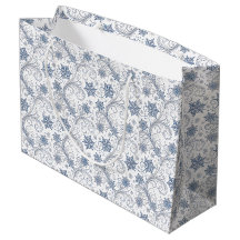 Flocons de neige et volutes bleus, impression plus