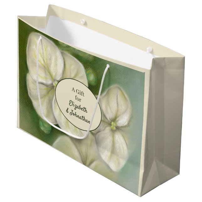 Grand Sac Cadeau Floral (Devant Angle)