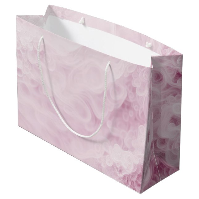 Grand Sac Cadeau Floral Abstrait rose mariage (Dos Angle)