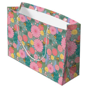 Grand Sac Cadeau Floral fleuri d'abeilles