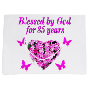 GRAND SAC CADEAU FLORALE ROSE BÉNÉFICIÉE PAR DIEU PENDANT 85 ANS