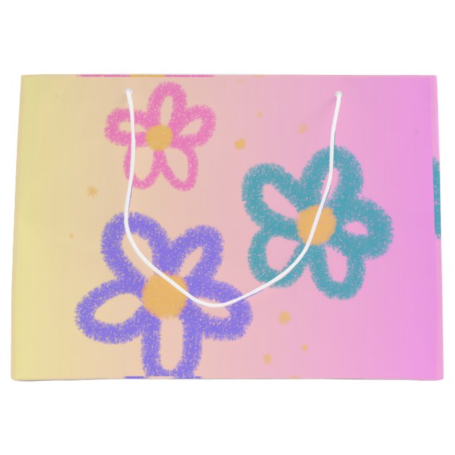 Grand Sac Cadeau Flowery cute Gift bag (Devant)