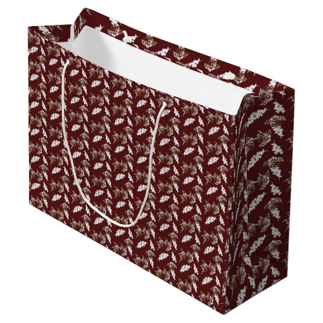 Grand Sac Cadeau Folhas de Outono (Devant Angle)