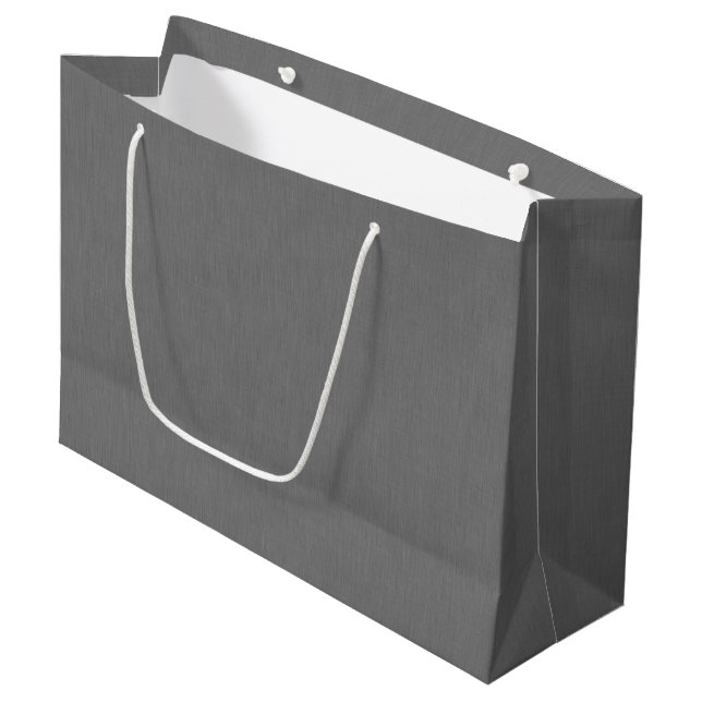 Grand Sac Cadeau Fond gris visuel calme et simple texturé (Devant Angle)