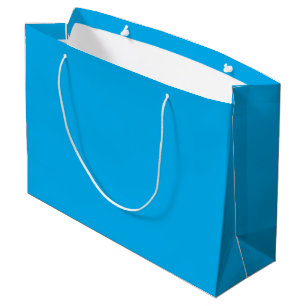 Grand Sac Cadeau Fond uni bleu cyan Style minimaliste d'été