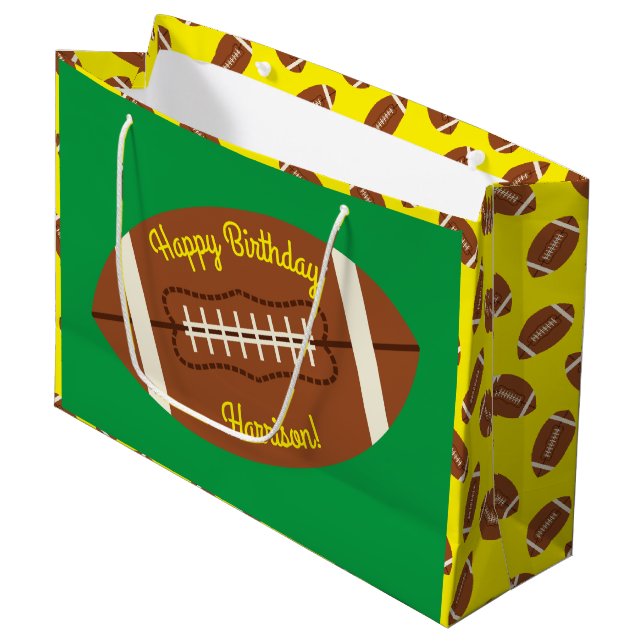 Grand Sac Cadeau Football Sports fête d'anniversaire (Devant Angle)