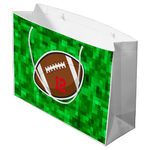 Grand Sac Cadeau Football Sports Joueur NUMBER Green Field