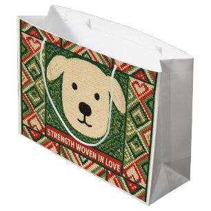 Grand Sac Cadeau Force tissée dans l'amour – Typographie significat
