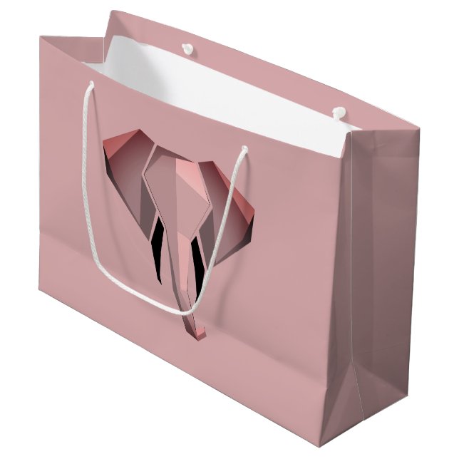 Grand Sac Cadeau Formes simples Géométrie Tête d'éléphant (Devant Angle)
