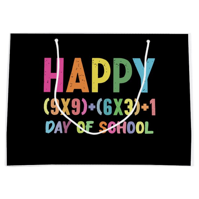 Grand Sac Cadeau Formule Mathématique 100 Jours D'école Drôle Prof  (Devant)