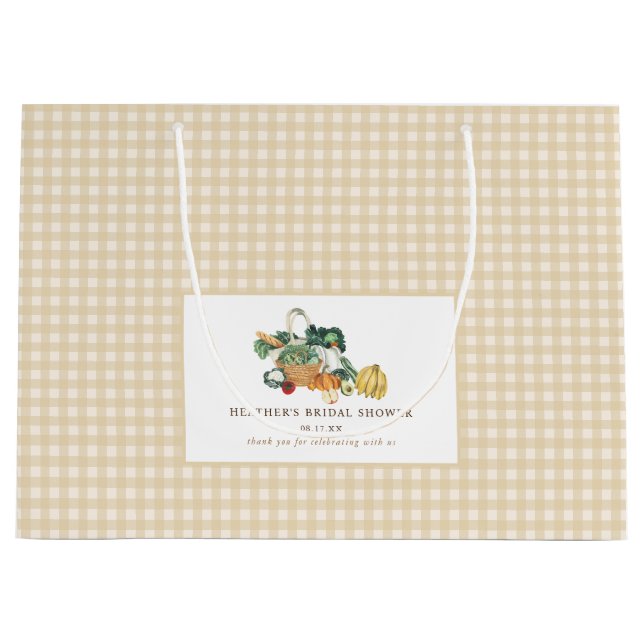 Grand Sac Cadeau Frais sortis du marché: Baby Shower (Devant)