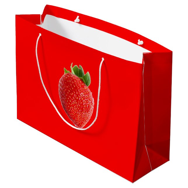 Grand Sac Cadeau Fraise d'été (Dos Angle)