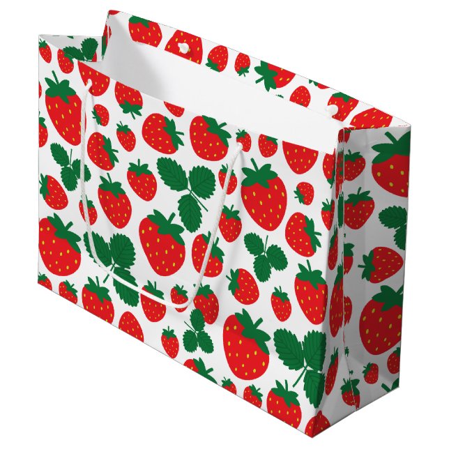 Grand Sac Cadeau Fraises (Devant Angle)