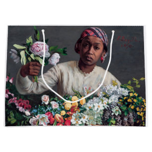 Grand Sac Cadeau Frédéric Bazille - Jeune femme aux pivoines