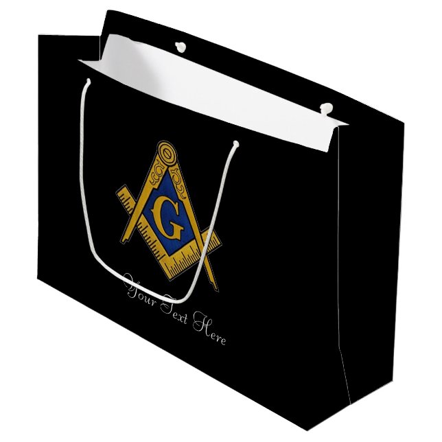 Grand Sac Cadeau Freemason Masonic Carré et Compass Freemasony (Devant Angle)