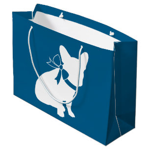 Grand Sac Cadeau French Bulldog Theme Party - Baby shower Blue