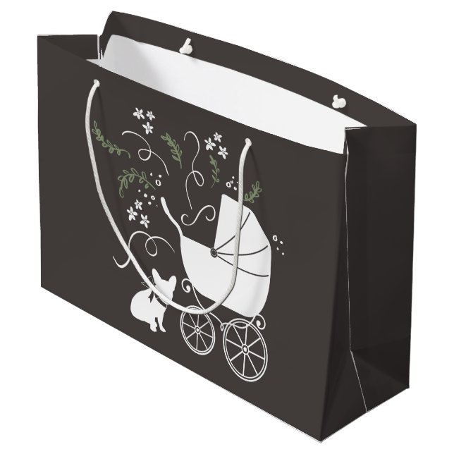 Grand Sac Cadeau French Bulldog Theme Party - Baby shower neutre (Dos Angle)