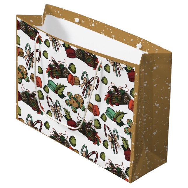 Grand Sac Cadeau Friandises de fêtes (Devant Angle)