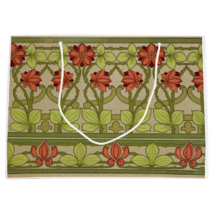 Grand Sac Cadeau Frieze Bordure Art Nouveau Floral