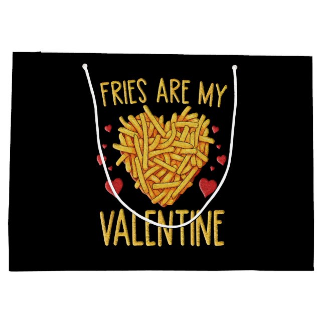 Grand Sac Cadeau Frites Sont Mon Valentin (Dos)