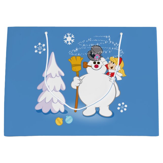 Grand Sac Cadeau Frosty the Snowman™ | Frosty & Karen Winter Fun (Devant)