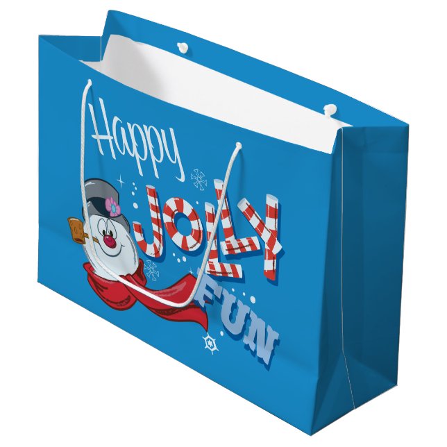 Grand Sac Cadeau Frosty the Snowman™ | Joyeux Jolly Fun (Devant Angle)