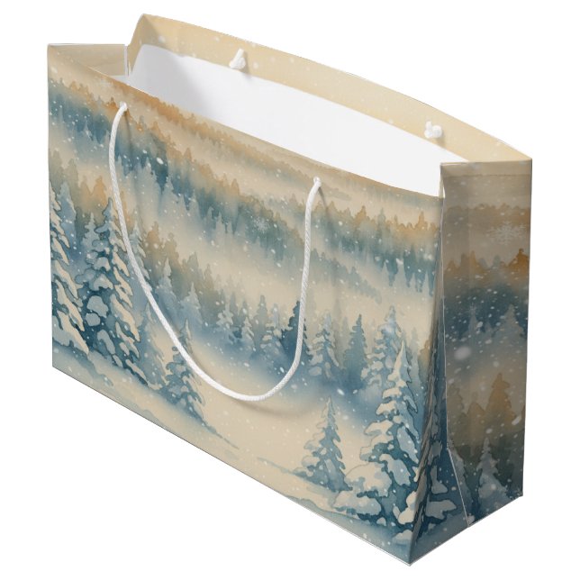 Grand Sac Cadeau Frozen Dreams Snowy Landscape (Dos Angle)