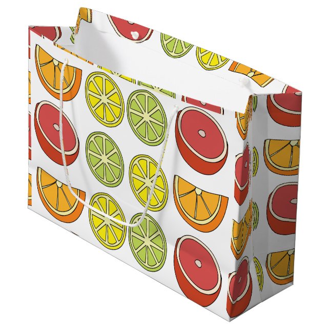 Grand Sac Cadeau Fruit Citron  (Devant Angle)
