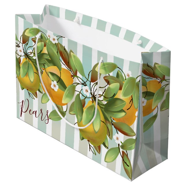 Grand Sac Cadeau Fruit poires (Dos Angle)