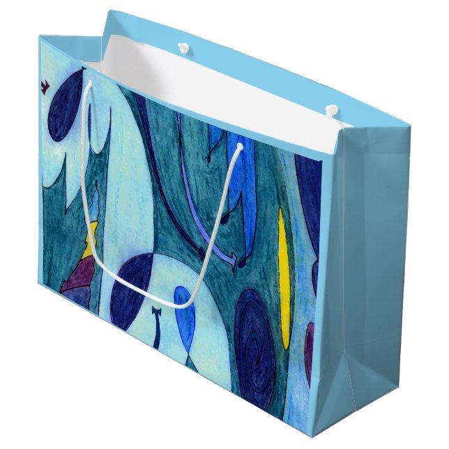 Grand Sac Cadeau Fumes bleues (Devant Angle)