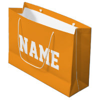 Fun Athlétique VOTRE NOM Texte Blanc Sur Orange Cl