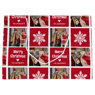 Grand Sac Cadeau Fun Fêtes 2x Grille Photo Cadeau de Noël