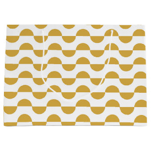 Grand Sac Cadeau Fun Retro Wavy Semi Cercle Jaune
