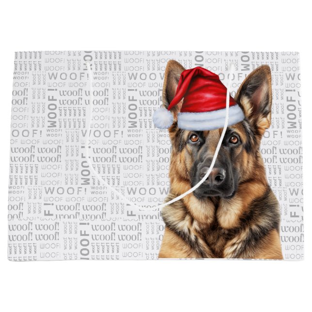 Grand Sac Cadeau Funny Christmas German Shepherd Dog Lover (Devant)