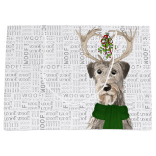 Grand Sac Cadeau Funny Christmas Irish Wolfhound Amoureux des chien
