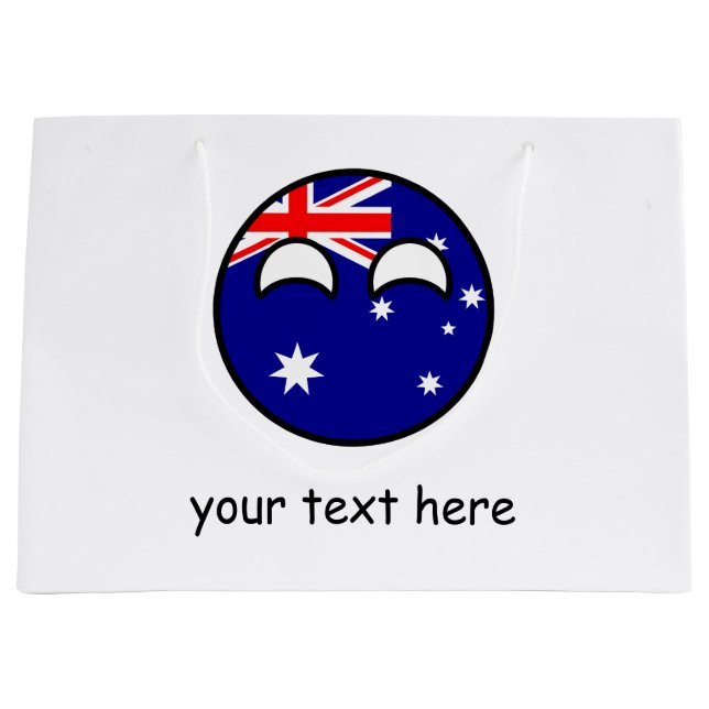 Grand Sac Cadeau Funny Trending Geeky Australia Countryball (Devant)