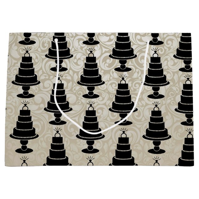 Grand Sac Cadeau Gâteau mariage (Devant)