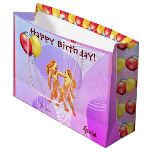 Grand Sac Cadeau Gemini Joyeux Anniversaire / 21 mai - 20 juin