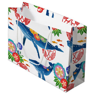 Grand Sac Cadeau giftbag okinawan d'art de motif de style de