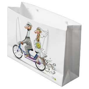 Grand Sac Cadeau girafes de couples de mariage