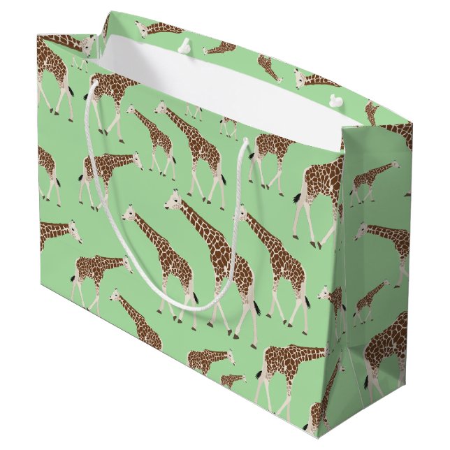 Grand Sac Cadeau Giraffe Jungle Safari animal (Dos Angle)