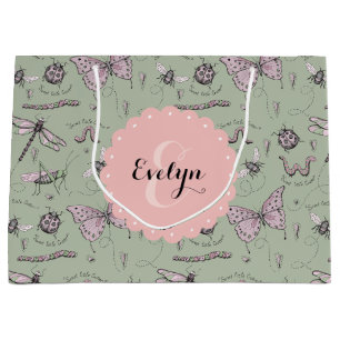 Grand Sac Cadeau Girl Blush Rose & Sage Sweet Little Critter Nom