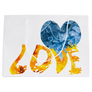 Grand Sac Cadeau Glace - L'amour réchauffant