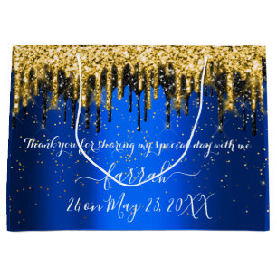 Grand Sac Cadeau Gold Blue Black Drives Favoriser Un Grand Cadeau