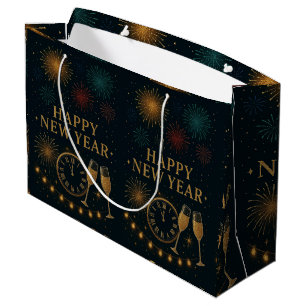 Grand Sac Cadeau Gold New Year