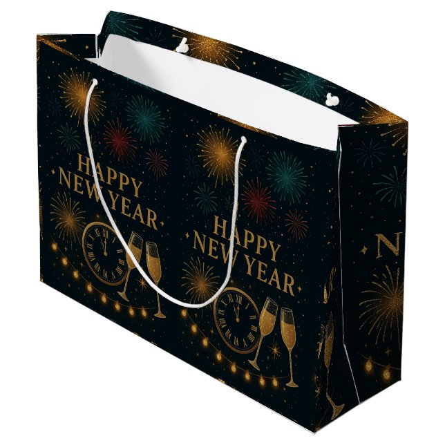 Grand Sac Cadeau Gold New Year (Dos Angle)