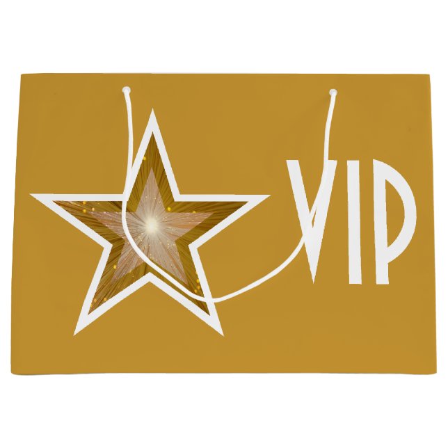 Grand Sac Cadeau Gold Star print VIP or large (Devant)